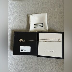 Gucci sterling silver heart necklace